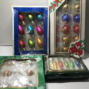 Christmas Tree Glass Ornaments Lot
